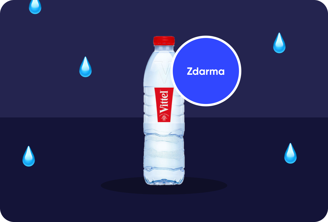 Voda Vittel zdarma ve všech vozech.